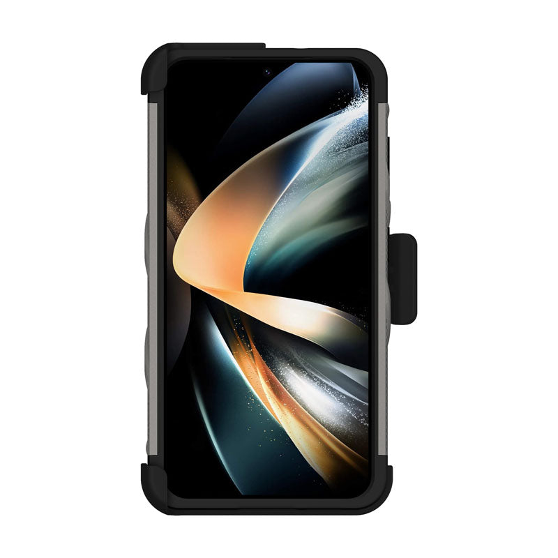 ZIZO BOLT serija – šarvuotas dėklas Samsung Galaxy S23 su 9H stiklu ekranui + laikiklis su stovu (pilka)