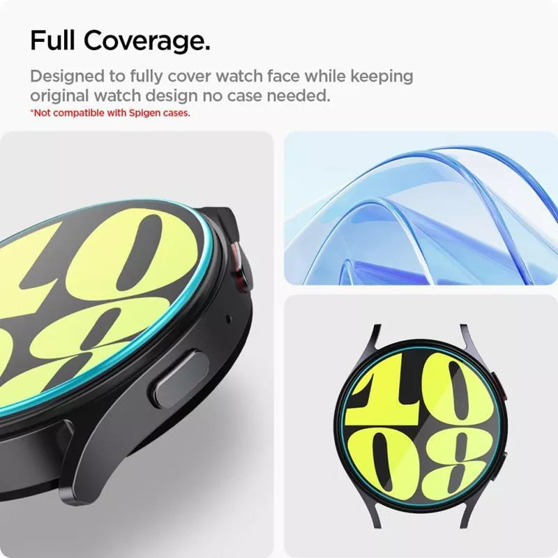 Spigen GLAS.TR EZ FIT 2 vnt. – grūdintas stiklas, skirtas Samsung Galaxy Watch 7 44 mm (2 vnt.)