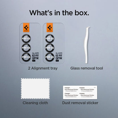 Spigen Optik Pro HD GLAS.TR EZ Fit fotoaparato apsauga 2 vnt. – lęšių apsauga, skirta „Samsung Galaxy Z Fold 7“ (2 vnt.) (juoda)