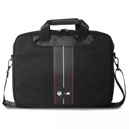 BMW Nylon Red Stripe - Nešiojamojo kompiuterio krepšys 16 colių (juodas)