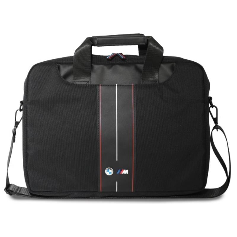 BMW Nylon Red Stripe - Nešiojamojo kompiuterio krepšys 16 colių (juodas)