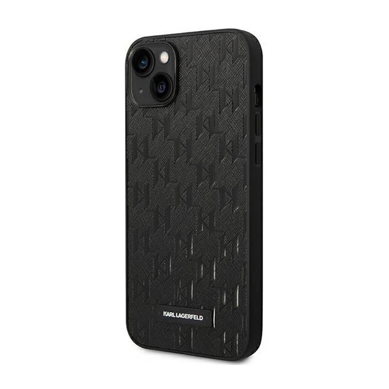 Karl Lagerfeld Saffiano Mono Metal Logo - Dėklas, skirtas iPhone 14 Plus (juodas)