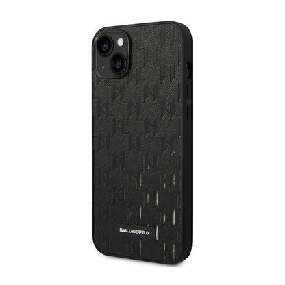 Karl Lagerfeld Saffiano Mono Metal Logo - Dėklas, skirtas iPhone 14 Plus (juodas)