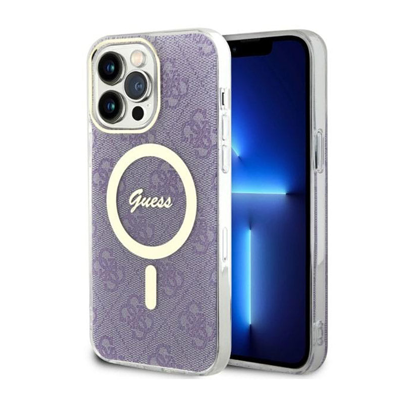 Guess 4G MagSafe - Dėklas skirtas iPhone 14 Pro Max (Violetinė)