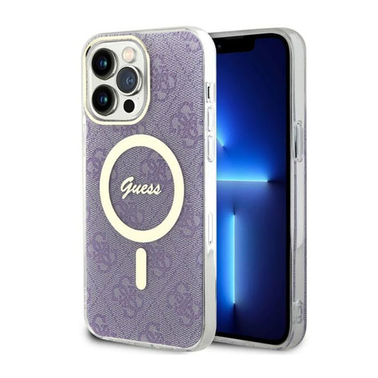 Guess 4G MagSafe - Dėklas skirtas iPhone 14 Pro Max (Violetinė)