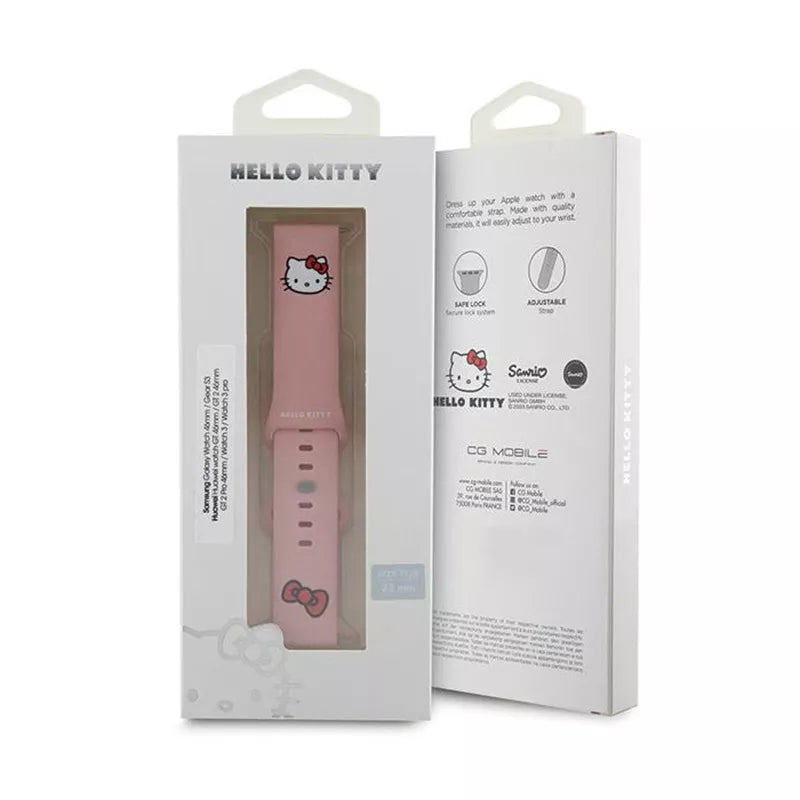 Hello Kitty Silikoninė Kitty Galva – universalus laikrodžio dirželis 22 mm (rožinis)