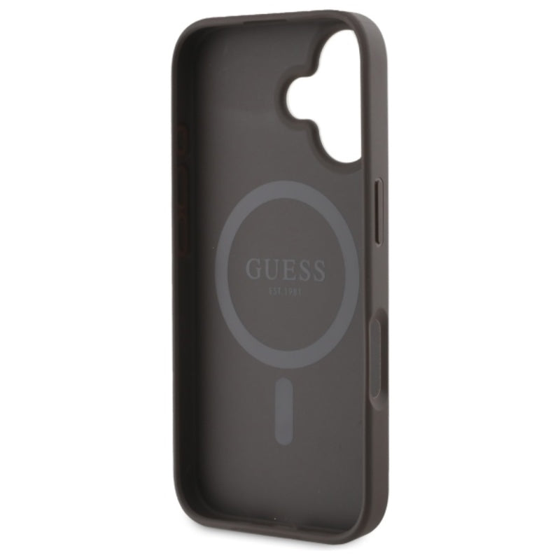 Guess Peony ant 4G foninis pagrindas su MagSafe - dėklas iPhone 16 (rudos spalvos)