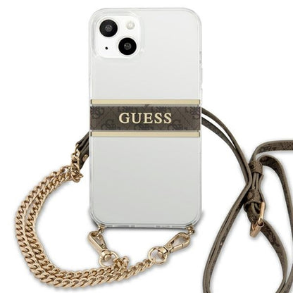 Guess 4G Gold Stripe krepšys per petį – dėklas, skirtas iPhone 13 mini