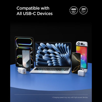 Spigen EB10020CC Essential – C tipo USB į C tipo USB PD laidas 100W 2m (baltas)