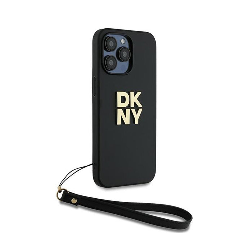 DKNY dirželis riešui su logotipu - dėklas iPhone 15 Pro Max (juodas)