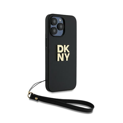 DKNY dirželis riešui su logotipu - dėklas iPhone 15 Pro Max (juodas)