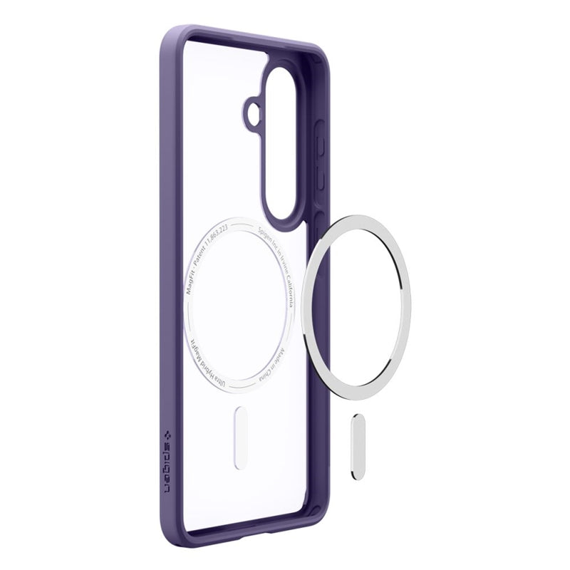 Spigen Ultra Hybrid Mag MagSafe dėklas, skirtas Samsung Galaxy S26 (Tamsiai violetinės)