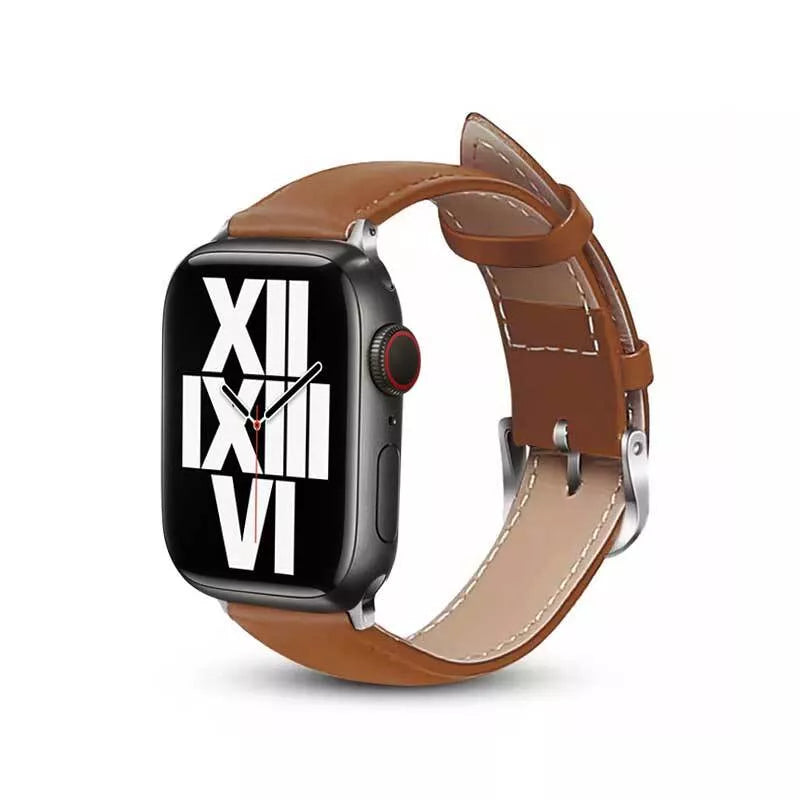 Crong Noble apyrankė – natūralios odos dirželis, skirtas „Apple Watch“ 44/45/46/49 mm (Mokka)