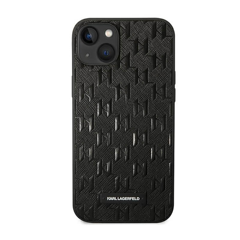 Karl Lagerfeld Saffiano Mono Metal Logo - Dėklas, skirtas iPhone 14 Plus (juodas)