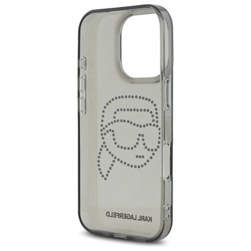 Karl Lagerfeld IML Rhinestones Karl Head – dėklas, skirtas iPhone 16 Pro Max (juodas)