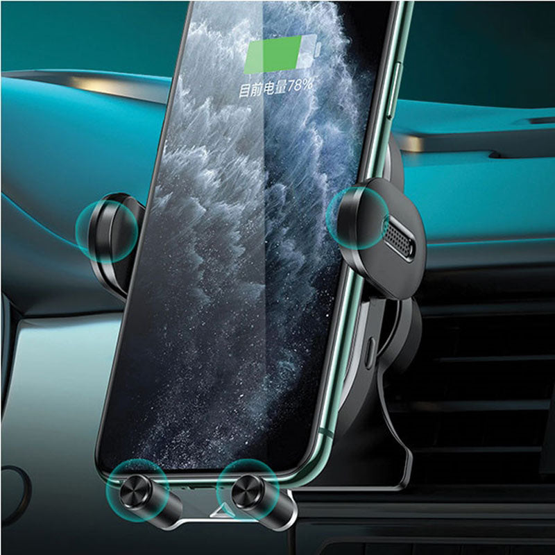 USAMS US-CD132 – automobilinis laikiklis su 15W belaidžiu įkrovimu (juodas)