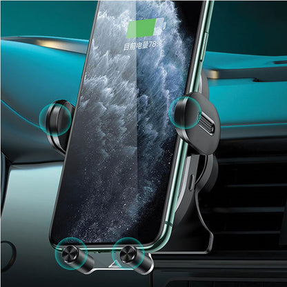 USAMS US-CD132 – automobilinis laikiklis su 15W belaidžiu įkrovimu (juodas)