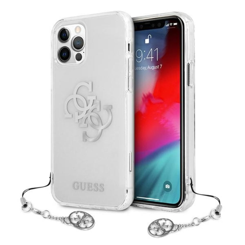 Guess 4G Big Logo Charm - dėklas iPhone 12 Pro Max (sidabras)