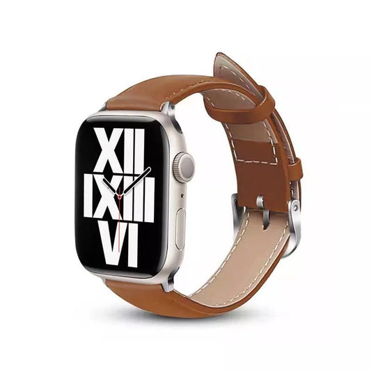 Crong Noble apyrankė – natūralios odos dirželis, skirtas „Apple Watch“ 44/45/46/49 mm (Mokka)