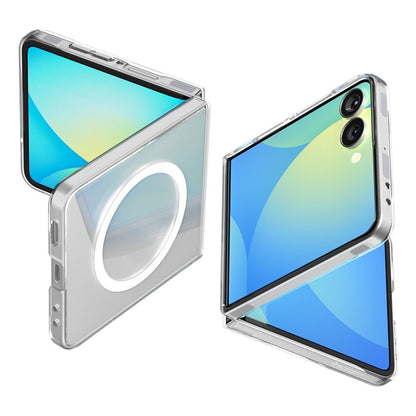 Spigen Airskin Mag MagSafe – dėklas, skirtas Samsung Galaxy Z Flip 7 (Skaidrus/Baltas)