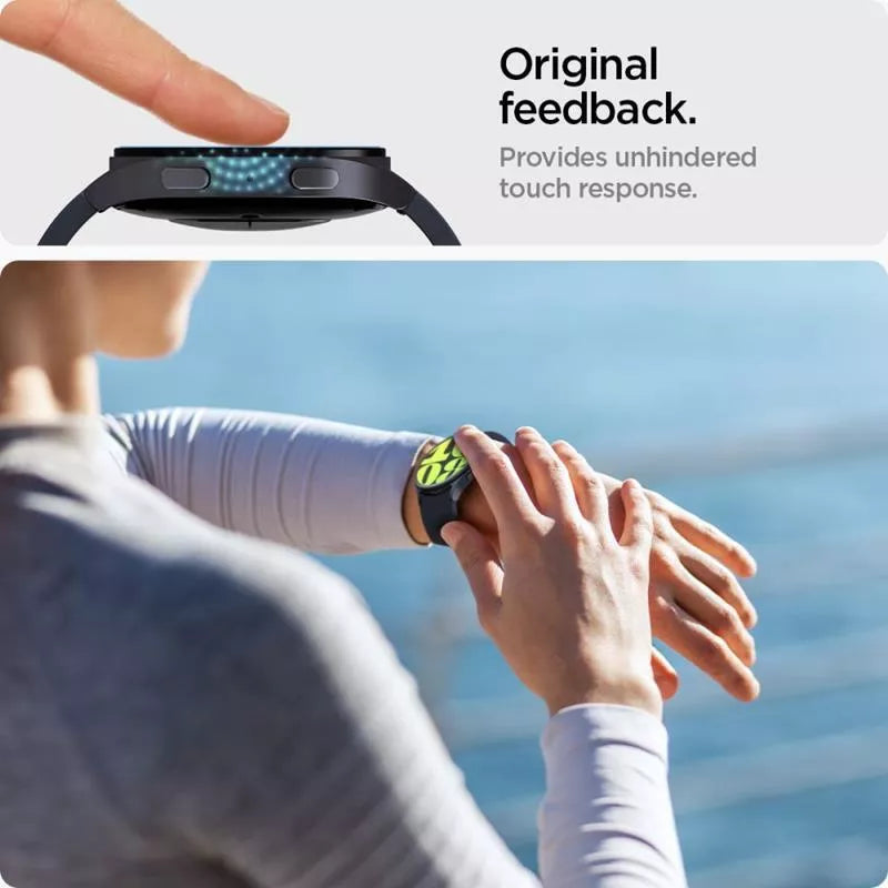 Spigen GLAS.TR EZ FIT 2 vnt. – grūdintas stiklas, skirtas Samsung Galaxy Watch 7 44 mm (2 vnt.)