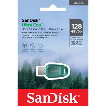 SanDisk Ultra Eco – 128 GB USB 3.2 Gen 1 „flash“ diskas 100 MB/s