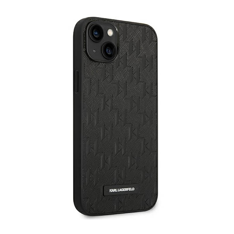 Karl Lagerfeld Saffiano Mono Metal Logo - Dėklas, skirtas iPhone 14 Plus (juodas)