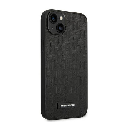 Karl Lagerfeld Saffiano Mono Metal Logo - Dėklas, skirtas iPhone 14 Plus (juodas)