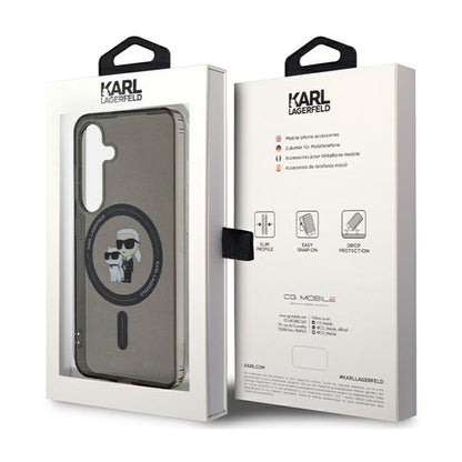 Karl Lagerfeld IML Karl & Choupette Glitter MagSafe - Samsung Galaxy S24 dėklas (juodas)