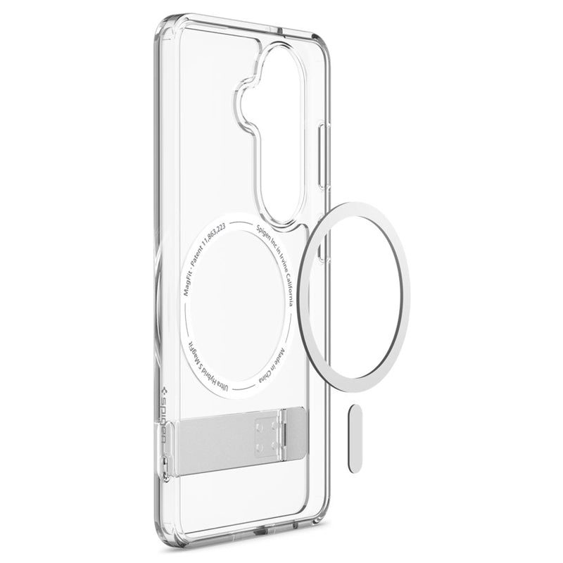 Spigen Ultra Hybrid S Mag MagSafe dėklas Samsung Galaxy S26 (Skaidrus/Baltas)
