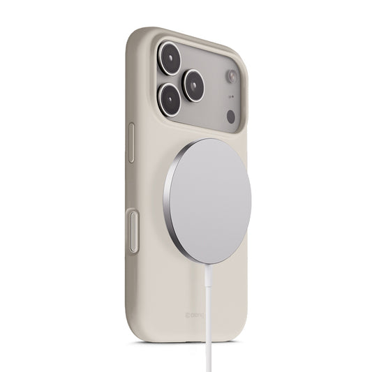 Crong Spalvotas magnetinis dėklas MagSafe iPhone 17 Pro (akmens smėlio)
