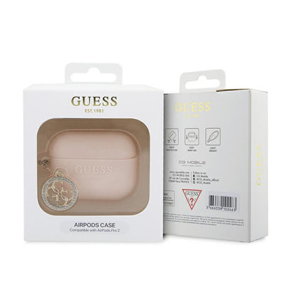 Guess 3D Rubber 4G Diamond Charm – dėklas skirtas AirPods Pro 2 (rožinis)