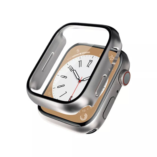 Crong Hybrid Watch Case – dėklas su Apple Watch 41 mm stiklu (Starlight)