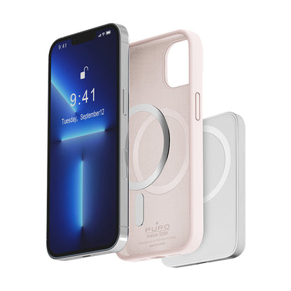 PURO ICON MAG - dėklas iPhone 14 Pro Max MagSafe (Dulkėta Rožinė)
