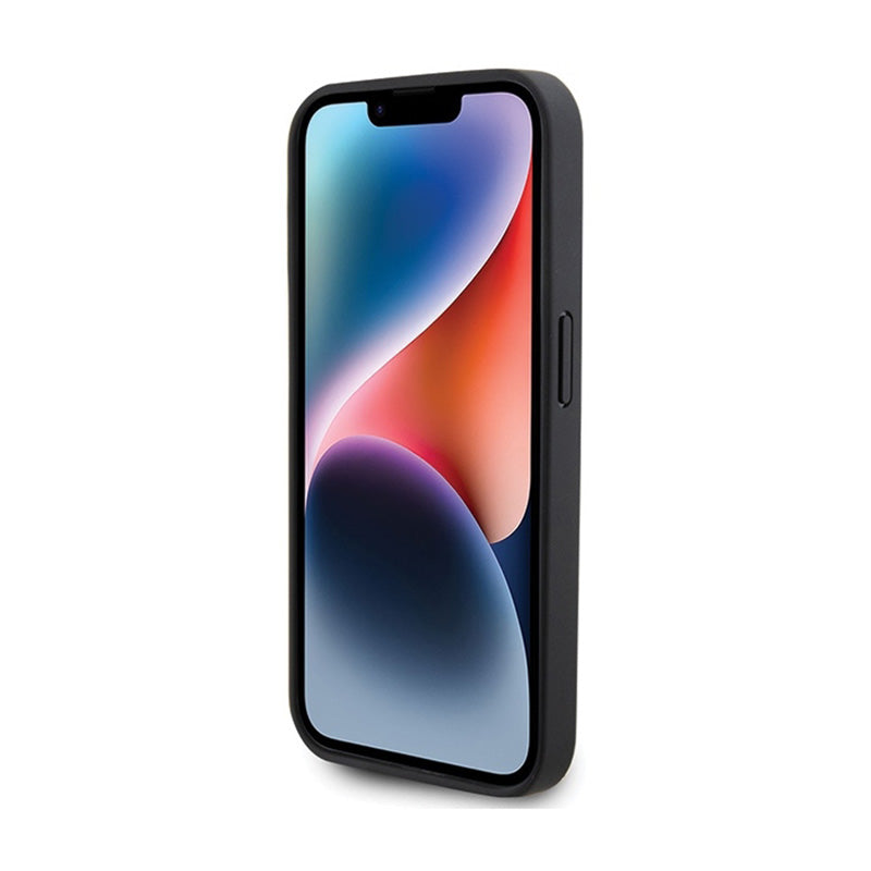 BMW Leather Carbon Blue Line MagSafe – dėklas, skirtas iPhone 15 Pro (juodas)