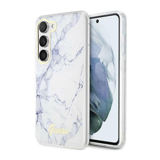Guess Marble Collection - Dėklas Samsung Galaxy S23+ (Baltas)