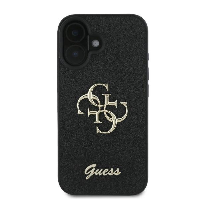Guess Fixed Glitter Big 4G – dėklas skirtas iPhone 16 Plus (juoda)