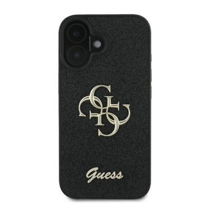 Guess Fixed Glitter Big 4G – dėklas skirtas iPhone 16 Plus (juoda)