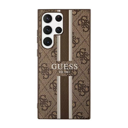 Guess 4G Printed Stripe – dėklas Samsung Galaxy S23 Ultra (rudas)