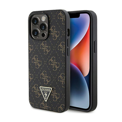 Guess 4G Triangle Metal Logo – dėklas, skirtas „iPhone 13 Pro“ (juodas)