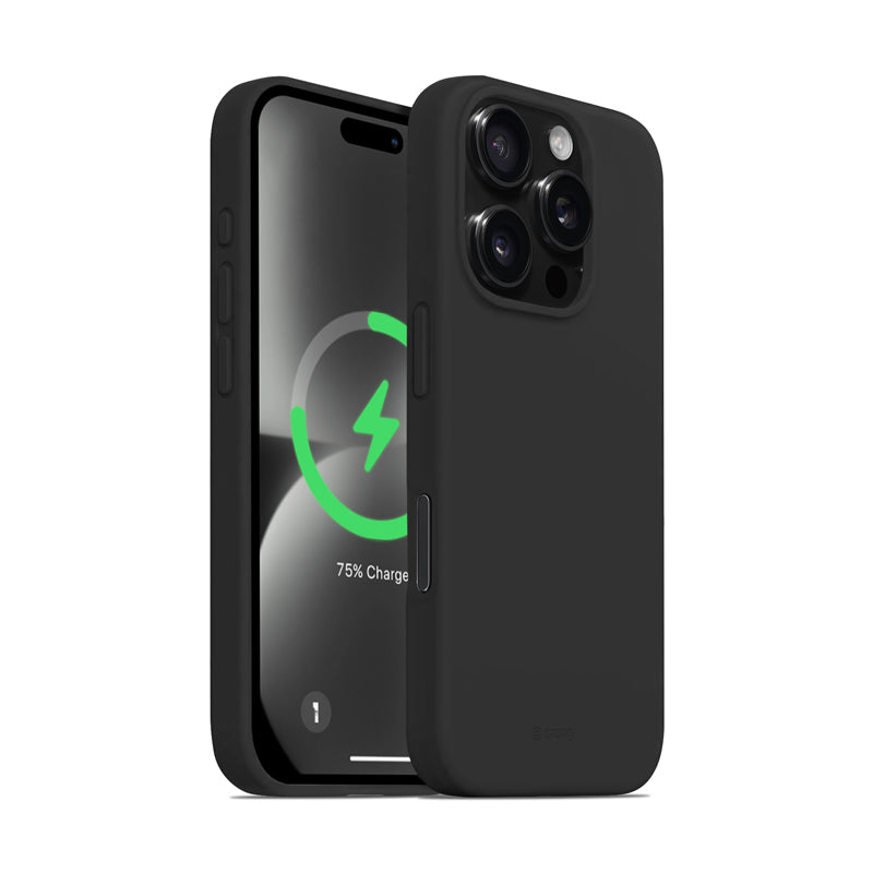 Crong Color Cover Magnetic – dėklas, skirtas iPhone 16 Pro su MagSafe (juodas)