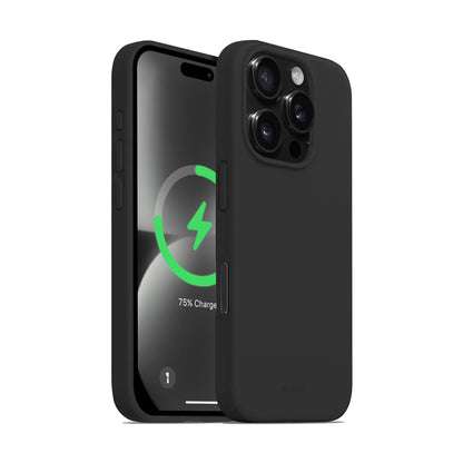 Crong Color Cover Magnetic – dėklas, skirtas iPhone 16 Pro su MagSafe (juodas)