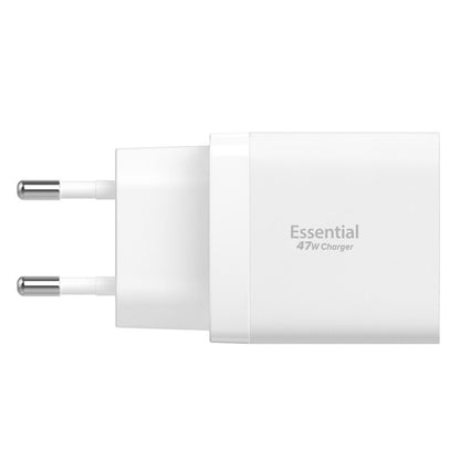 Spigen Essential EE472EU GaN Pro – Sieninis įkroviklis 2x USB-C 47W (Baltas)