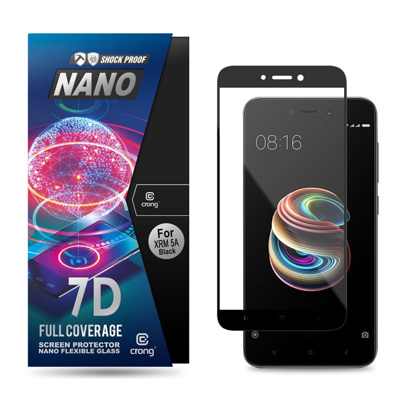 Crong 7D Nano lankstus stiklas – pilnai dengianti hibridinė ekrano apsauga 9H Xiaomi Redmi 5A
