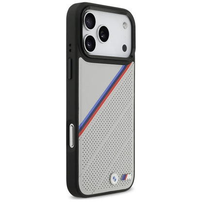 BMW M Tricolor Metalinis logotipas MagSafe - iPhone 17 Pro Max dėklas (pilkas)