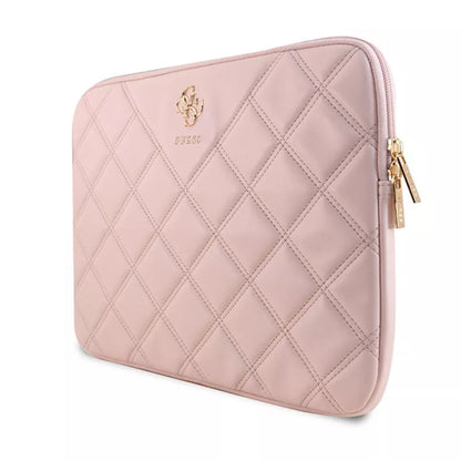 Guess Quilted 4G dėklas – nešiojamojo kompiuterio dėklas 13" / 14" (rožinis)