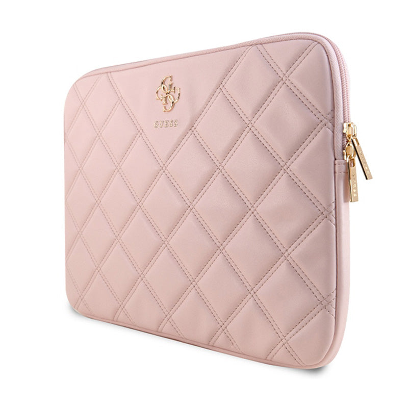 Guess Quilted 4G dėklas – nešiojamojo kompiuterio dėklas 13" / 14" (rožinis)