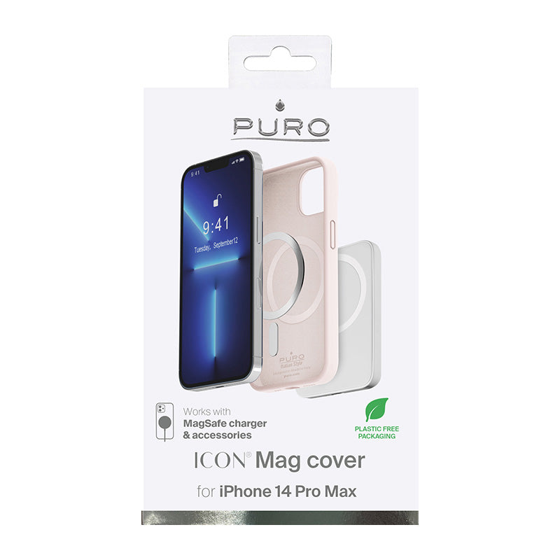 PURO ICON MAG - dėklas iPhone 14 Pro Max MagSafe (Dulkėta Rožinė)