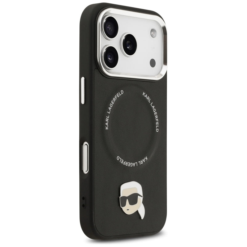 Karl Lagerfeld Karl Pin MagSafe - dėklas iPhone 17 Pro Max (juodas)
