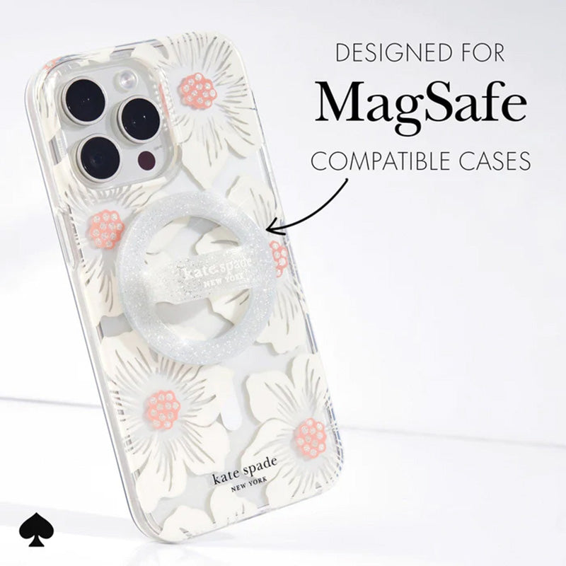 Kate Spade New York magnetinis žiedinis laikiklis – MagSafe piršto laikiklis ("The Sparkle Silver")
